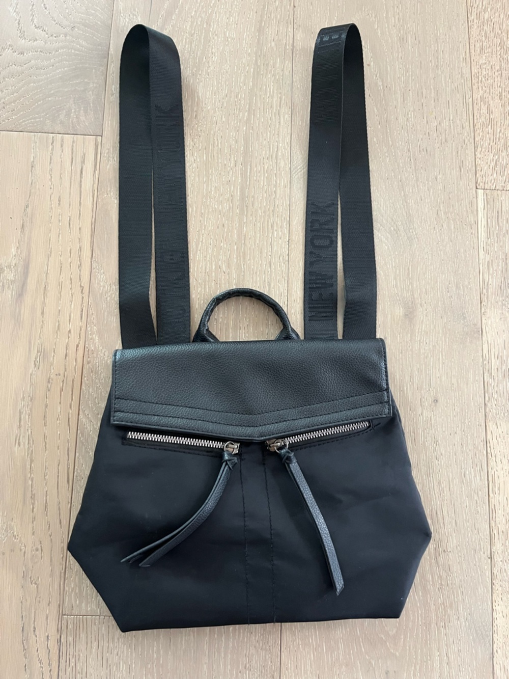 Botkier Black Nylon & Faux Leather “Trigger” Mini Backpack